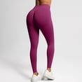 thumbnail image 5 of Maoxin Leggings for Women's Peach Seamless Solid Color Waist Hip Lift High Waist Yoga Wear Sports Running Fitness Yoga Pants Leggings for Women Tummy Control Watermelon Red XS, 5 of 7