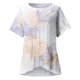 thumbnail image 3 of Gibobby Casual Playera de Manga Corta para Mujer Camiseta manga corta con cuello redondo y estampado bloque color cómoda informal verano para mujer(Amarillo,M), 3 of 4