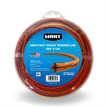 Hart .095" X 125' Spiral Trimmer Line, Orange