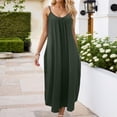 thumbnail image 3 of Ticikt Womens Maxi Dress 2026 Casual Strap Plus Size Loose Plain Long Office Summer Beach Travel Dresses,Color:Army Green,Size:L, 3 of 6