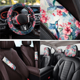 thumbnail image 4 of HUIACONG Car Seat Cover Set, with Steering Wheel Cover Car Seat Covers Car Seat Covers Full Set, Hummingbird and Floral Fashionable Comfort Car Accessories Full Set, 4 of 5