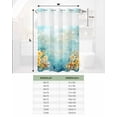 thumbnail image 6 of No Hook Shower Curtain with Snap-in Liner, Summer Coastal Waterproof Fabric Bathroom Curtains, Blue Ocean Starfish Botanical Flowers Bath Curtains & Mesh Top Window Stall 48"x72", 6 of 6