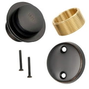 Tip Toe Bathtub Tub Drain Assembly, Conversion Kit, Trim Waste and Two Hole Overflow Face Plate, All Brass Construction - Oil Rubbed Bronze finish