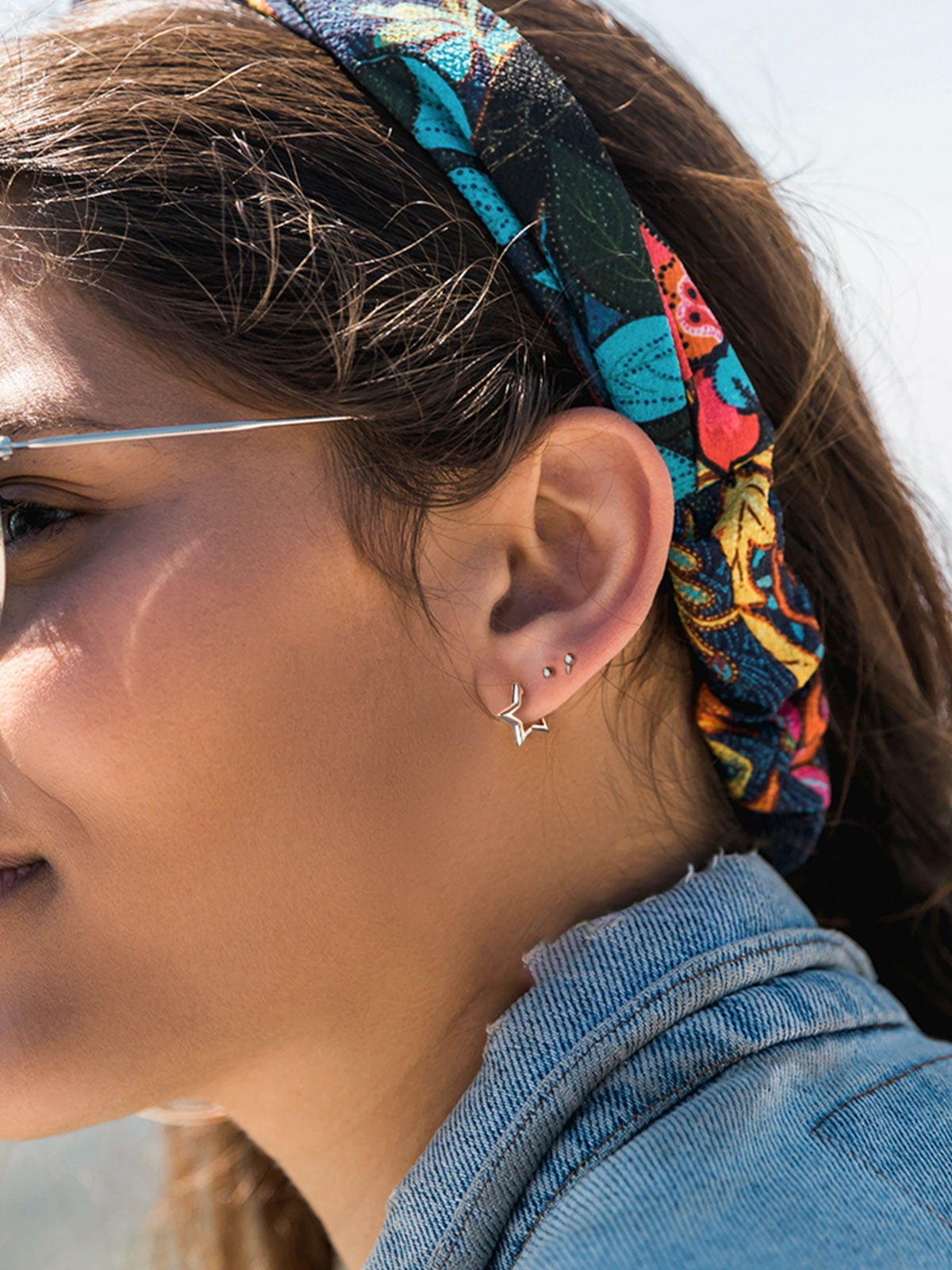 Gold Star Earrings For Girls, Hypoallergenic S925 Sterling Sliver Stud Earrings For Women ARSKRO Little Small Tiny Cute Fire Opal Earring Jewelry Gifts For Sensitive Ears Teen Kids