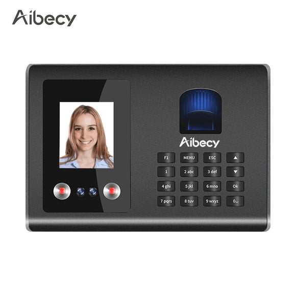 Aibecy Machine Intelligente de Présence Reconnaissance du Visage Empreinte Digitale Mot de Passe Horloge Biométrique pour Employés avec Fonction de Diffusion Vocale Supporte Multilingue
