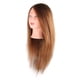 thumbnail image 2 of Cabeza de maniquí de peluquería con cabello humano para práctica de cosmetología (marrón), 2 of 14