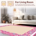 thumbnail image 2 of ODIKA 5' x 7' Machine Washable Non-Slip Area Rug, Boho Circle High Traffic Rug, Pink, 337496, 2 of 7