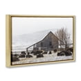 thumbnail image 3 of Stupell Industries Colorado Buffalo Snowy Farm Gold Framed Floater Canvas Wall Art, design by Jeff Poe Photography, 3 of 9