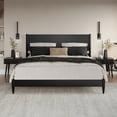 thumbnail image 2 of Pasadena King Solid Wood Low Profile Platform Bed in Black, 2 of 10