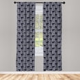 thumbnail image 3 of Botanical Curtains 2 Panels Set, Monochrome Tree Branches Plantation Doodle Style Nature Seaweed, Window Drapes for Living Room Bedroom, 56"W X 63"L, Dark Violet Blue White, by Ambesonne, 3 of 5