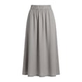 thumbnail image 4 of Skirts for Women Elegant High Waist Pleated Midi Skirt for Everyday Casual Work and Wear with Breathable and Handy Pockets Grey M, 4 of 5