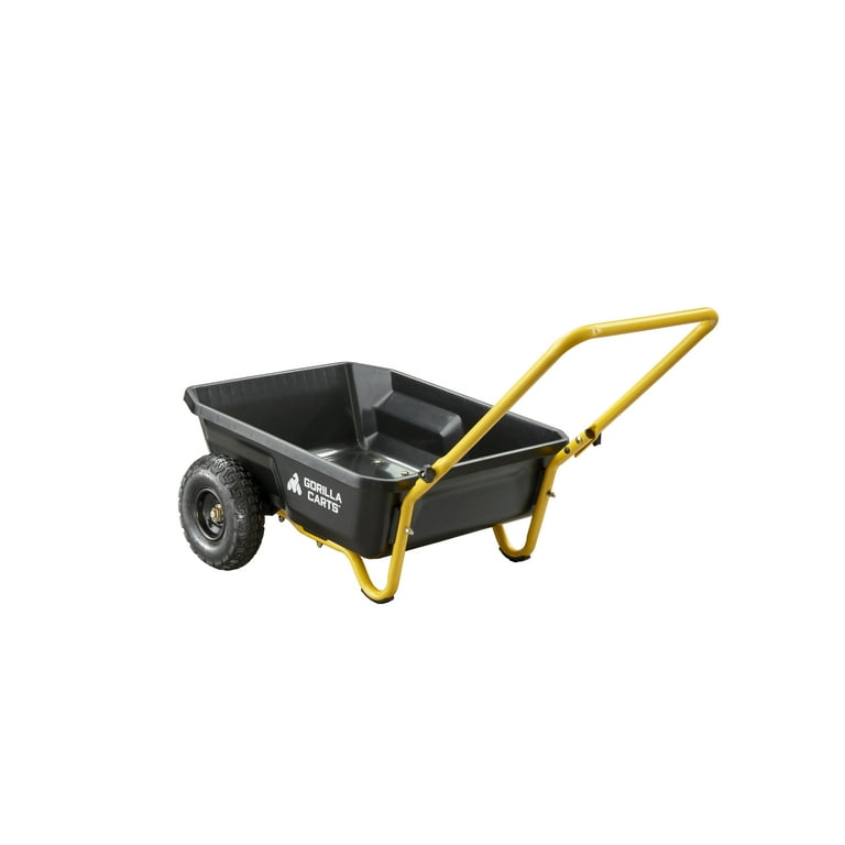 Gorilla Carts GCR-4 4 Cu. Ft, 300-pound Capacity, Poly Yard Cart