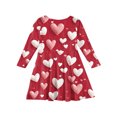 thumbnail image 4 of Abcomgle Valentines Dresses for Girls 5t-6t Funny Love Heart T Shirt Dresses for Girls Cute A-Line Long Sleeve Dress Outfits Crewneck Spring Twirly Dress Clothes for Girls,, 4 of 4