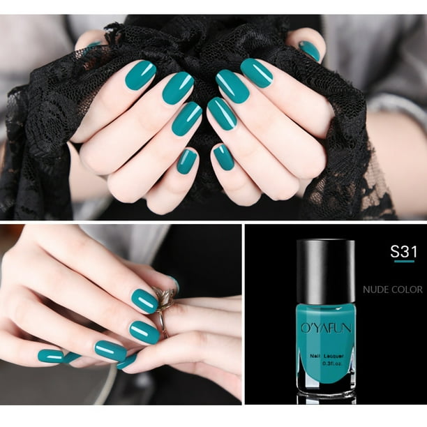 Esmalte de uñas nude, descascarillable, de secado rápido y sin horneado, 8 ml por uña.