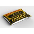 thumbnail image 2 of Ambesonne Zombie Pillow Sham 2 Pack, Grunge Horror Sign, 26"x20", Earth Yellow Grey Red, 2 of 3