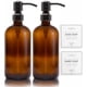 thumbnail image 1 of Set dispensador de jabón Vine Creations, vidrio ámbar, 480 ml, paquete de 2, 1 of 6