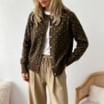 thumbnail image 6 of COMVALUE 2026 Leopard Cardigan Womens Button Up Sweaters Long Sleeve Cheetah Print Cropped Cardigan Jackets (Coffee, 3XL), 6 of 6