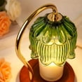 thumbnail image 3 of Hyindoor Flower Candle Warmer Lamp with Timer, Vintage Wax Melt Warmer for Scented Wax with 2 GU10 Bulbs, Birthday Gifts for Women, Mom Gifts Idea (Green), 3 of 11