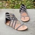 thumbnail image 1 of Lishi Comfy Open Toe Women's Solid Color Zipper Sandals for Summer Beach, 1 of 5