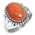 thumbnail image 1 of 925 Silver Ring For Women - Girls Brown Gold Sunstone Stone Silver Ring Size 13 Handmade Silver Ring Size 13 Gift For Mother On Christmas 925 Gemstone Silver Jewelry, 1 of 5