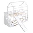 thumbnail image 5 of Twin Over Twin Bunk Bed with Drawers and Slide, House Bed with Slide,White(OLD SKU :LT000215AAK), 5 of 9