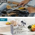 thumbnail image 5 of Extra Large Rustic Wooden Utensil Organizer - 3-Compartment Countertop & Wall-Mounted Storage Box for Cooking/Baking Tools, Heavy-Duty Kitchen Rack with Multi-Functional Design (Natural Wood), 5 of 8