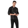 thumbnail image 2 of MONK ITALY Men's Multi-Color 3/4 Sleeve Single Breasted Chef Coat, Sizes XS-6XL, 2 of 7