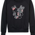 thumbnail image 3 of Instant Message - Two Bunnies Plushie - Women's French Terry Pullover Long Sleeve Shirt, 3 of 6