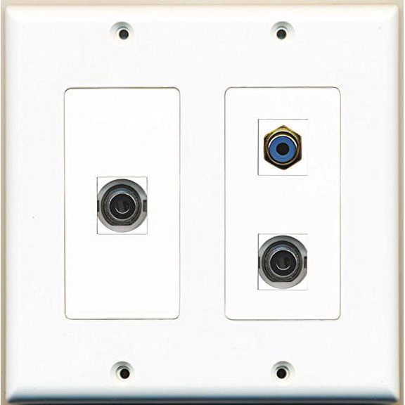 RiteAV - 1 Port RCA Blue 2 Port 3.5mm - 2 Gang Wall Plate