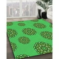 thumbnail image 3 of Ahgly Company Machine Washable Indoor Round Transitional Neon Green Area Rugs, 4' Round, 3 of 7