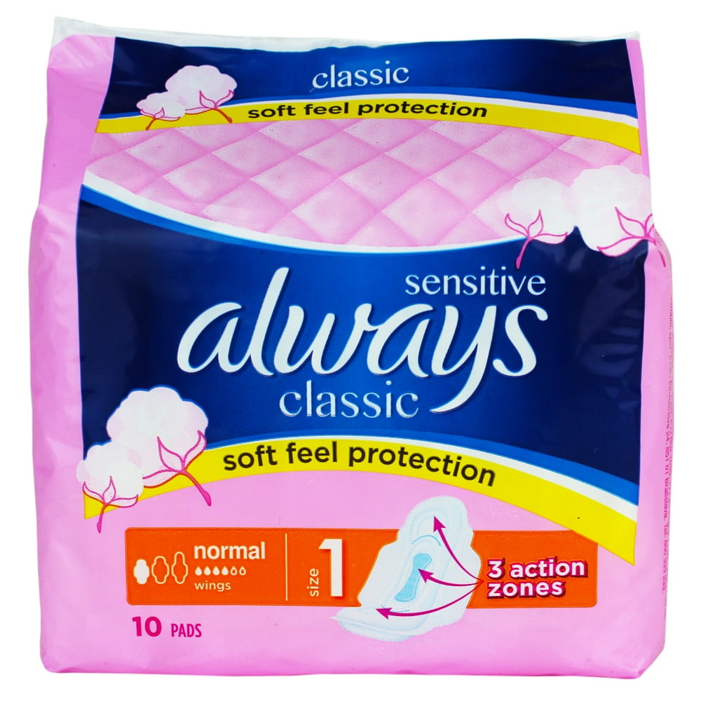 Always Sensitive Classic Pads with Wing Normal Size Soft Feel