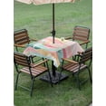 thumbnail image 5 of Square Outdoor Tablecloth with Umbrella Hole South West Boho Outside Table Cloth Waterproof Patio Table Cover Abstract Pink Gold Mountains Cactus Zipper Tablecloths for Picnic Camping 54x54 Inch, 5 of 8