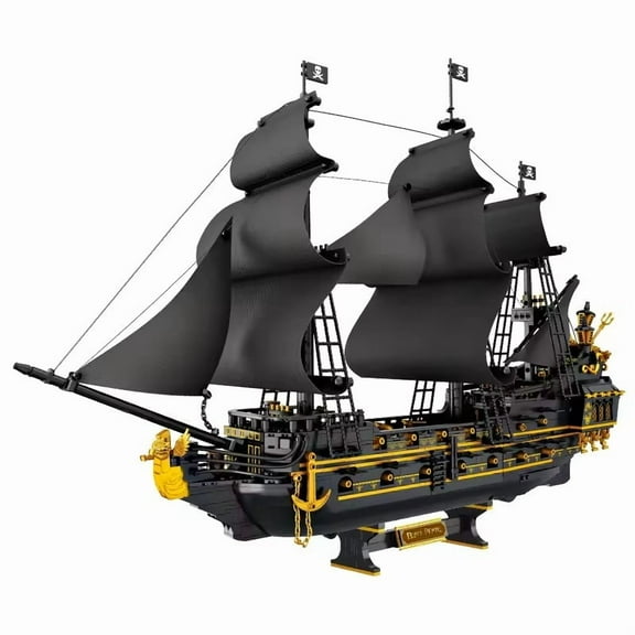 GZBrick Black Devil Pirate Ship Building Sets Compatible with Lego Pirate Series for Adults Boys 2076PCS