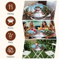 thumbnail image 7 of Dark Blue Christmas Round Tablecloth, Fitted Table Cover with Elastic for 45"-54" Round Tables, Snowman Xmas Tree Snowflake Gifts Elk Table Cloth Outdoor Indoor Dinning Party Waterproof Tablecloths, 7 of 7