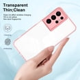 thumbnail image 7 of SaniMore for Samsung Galaxy S22 Ultra Case Slim Transparent [Not Yellowing Technology], Rugged PC & TPU Bumpers Built-in Detachable Lens Protector Shockproof Protective Cover, Pink, 7 of 7