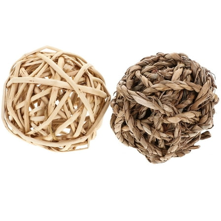 6pcs Chinchilla Chewing Grass Balls Hanging Bunny Toy Rabbit Biting Accessory