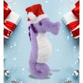 thumbnail image 4 of DolliBu Santa Plush Purple Seahorse Stuffed Animal Plush Toy - Super Soft Sea Animal Seahorse Dress Up with Red Santa Claus Hat, Cute Ocean Life Gift, Perfect Holiday Christmas Gift - 12 Inches, 4 of 5