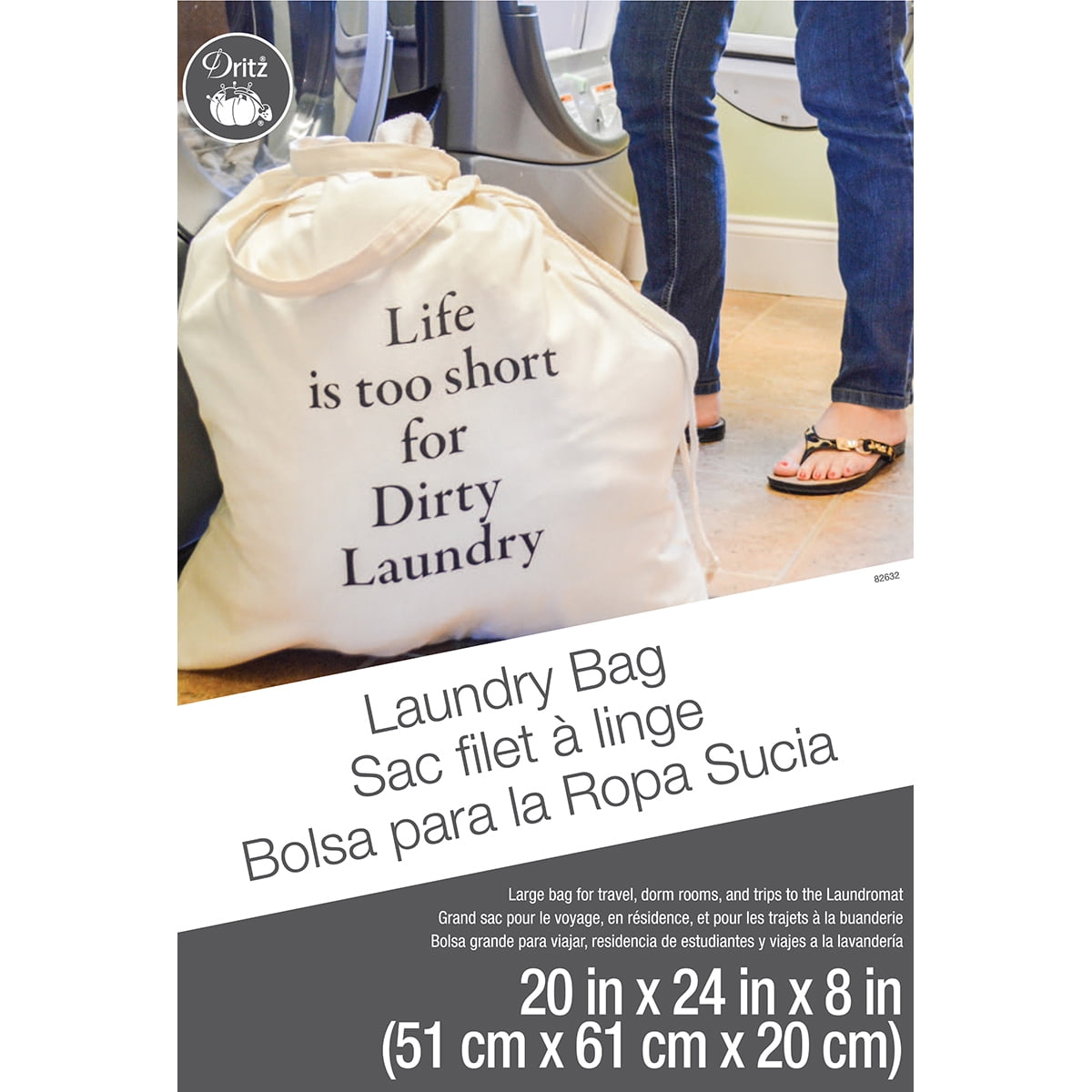 Canvas Laundry Bag16X24 MultiColored