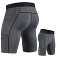 thumbnail image 3 of ibiyuan Mens Compression Shorts Running Short Pants Underwear with Pockets, Workout Gym Athletic Sports Tight Shorts, 3 of 5