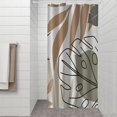 thumbnail image 2 of Brown Boho Plant Pattern Shower Curtain 36"x72" ,Bathroom Decorative Shower Curtains Set with 12 Hooks,Modern Waterproof Washable Shower Curtain, 2 of 6
