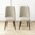 thumbnail image 3 of Ellen Mid-Century Modern Beige Velvet Dining Chair (Set of 2), 3 of 3