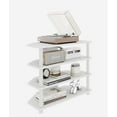 thumbnail image 6 of Small Corner TV Stand, Entertainment Center with Open Storage Shelves, Modern Media Console Table for Living Room, White, 6 of 6