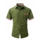 thumbnail image 4 of Blusa y camisa de manga corta con cuello vuelto para hombre, informal, a la moda, con botones, para negocios, de poliéster., 4 of 6