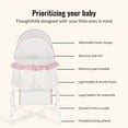 thumbnail image 2 of Dream On Me Lacy Portable 2-in-1 Bassinet & Cradle in Pink and White, Lightweight Baby Bassinet, 2 of 7