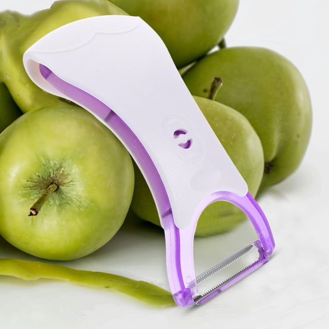 IDEANATEGRATE Pelador De Verduras Y De Acero Inoxidable Con Doble Hoja Color Morado