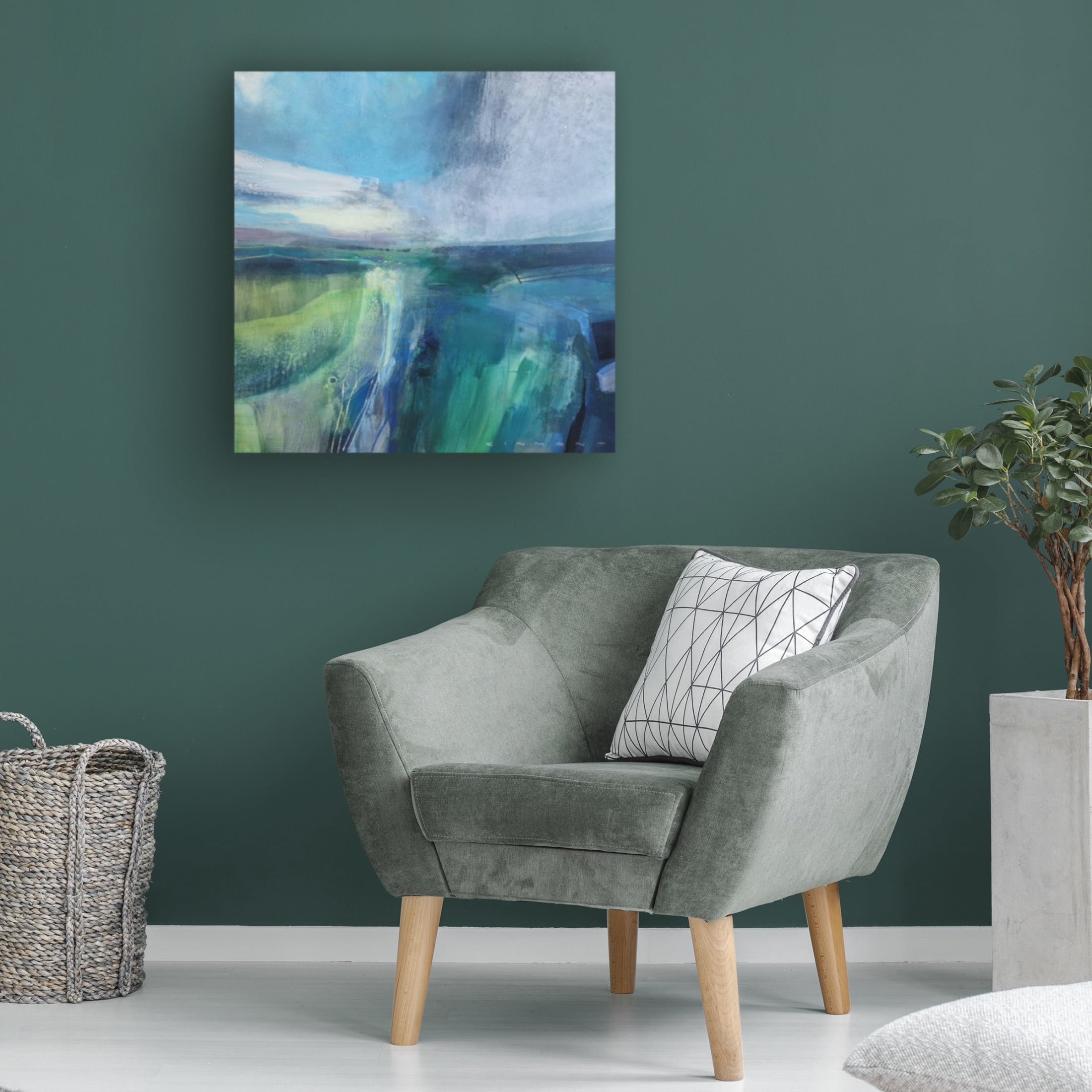 Canvas Wall Art - Andrew Kinmont 'Viridescent Valley 2' Wall Art for Living Room, Bedroom, or Office Décor by Trademark Fine Art - 14 x 14 Inches