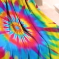 thumbnail image 3 of Colorful Rainbow Tie Dye Spiral Pattern Blanket,Comfortable Soft Flannel Throw Blanket,All Season,Warm Lightweight Blankets for Sofa Bed Couch Living Room Chair,30"x40", 3 of 4