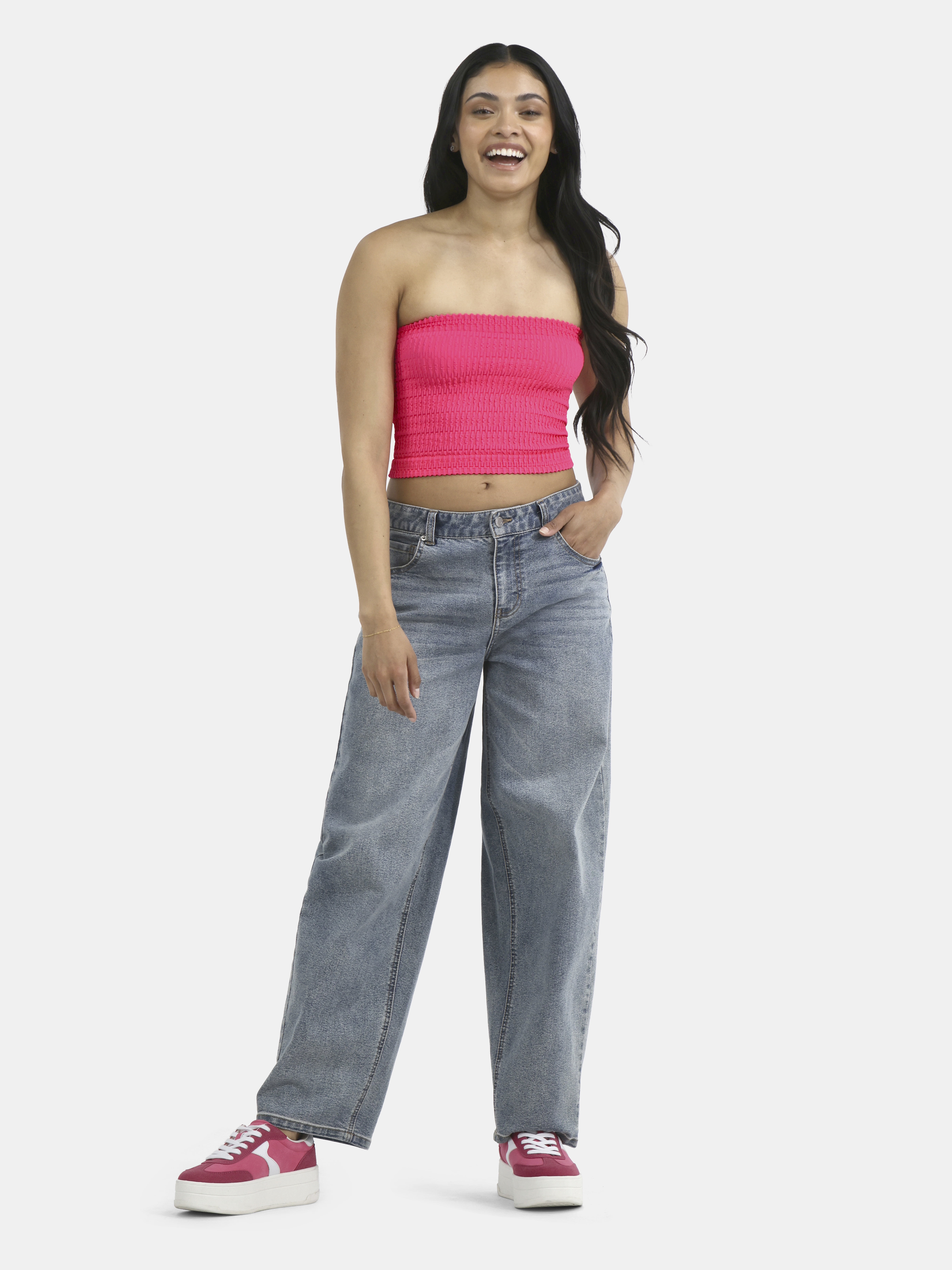 No Boundaries Seamless Textured Tube Top, Women's
