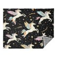 thumbnail image 2 of 70x55 Inches Glow in The Dark Blanket Cozy Throw Camping Blankets for Home and Outdoor Use Winged Unicorns, 2 of 8