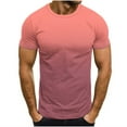 thumbnail image 2 of LODIENY Athletic T-Shirts for Men Big and Tall Casual Summer Short Sleeve Tie Dye Gradient Color Print Round Neck Muscle Fit Basic Workout Tees Tops C-Pink XXXL, 2 of 5